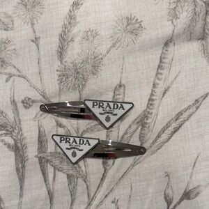 Prada style Logo Hair Clips